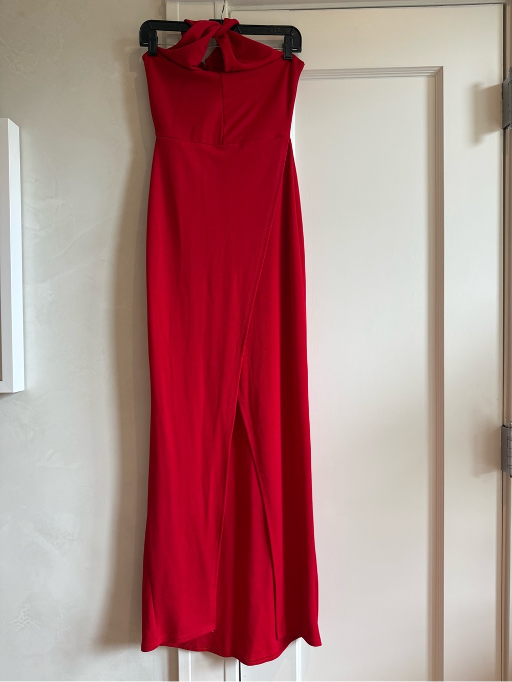 Boohoo Red Halter Maxi Dress